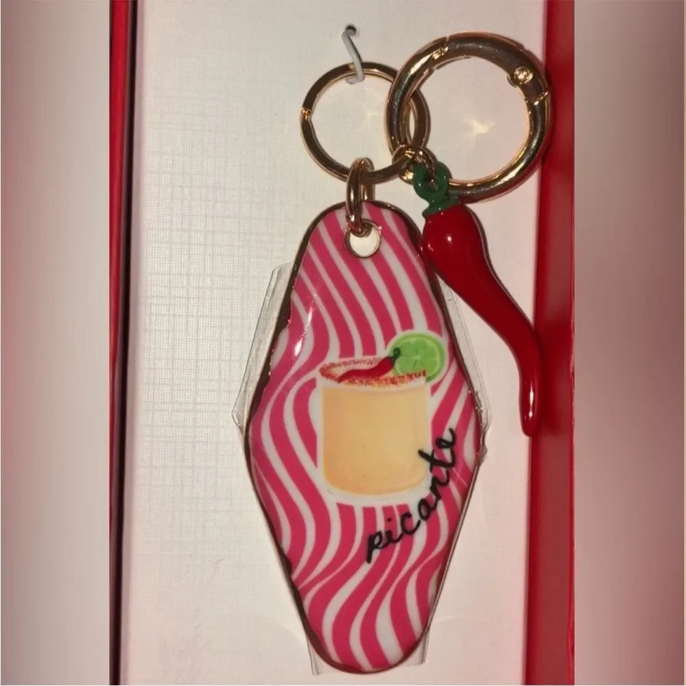 PIPER K Retro Style Motel Hotel‎ Key Chili Pepper Keychain Bag Charm NEW NWT